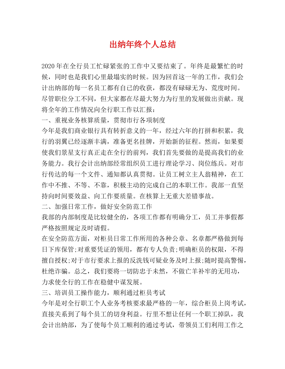 出纳年终个人总结 _第1页