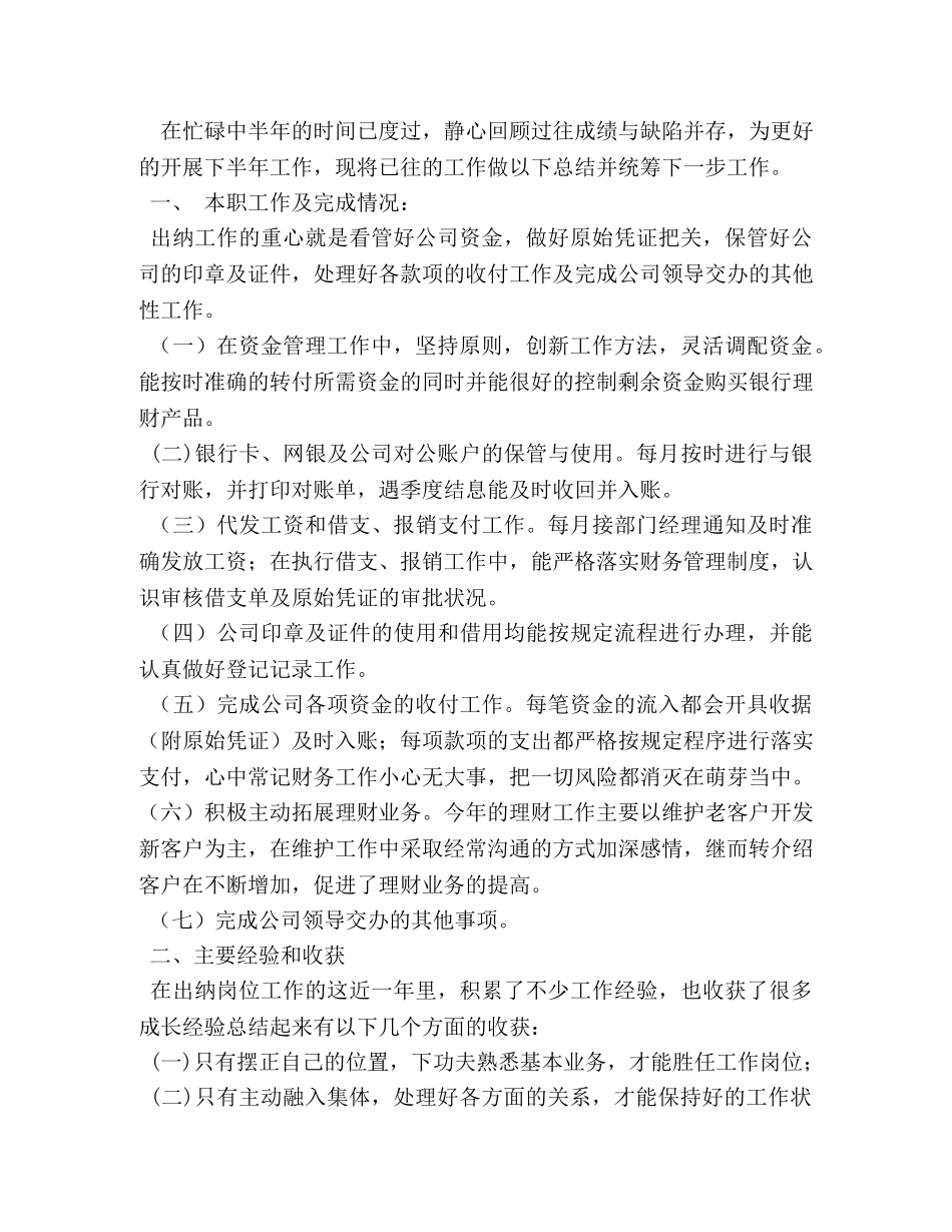 出纳年度工作总结2 _第3页