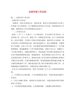 出纳年度工作总结 