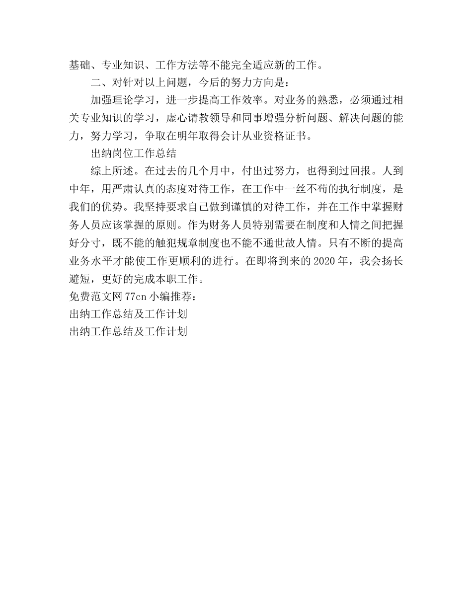 出纳工作总结模板 _第2页