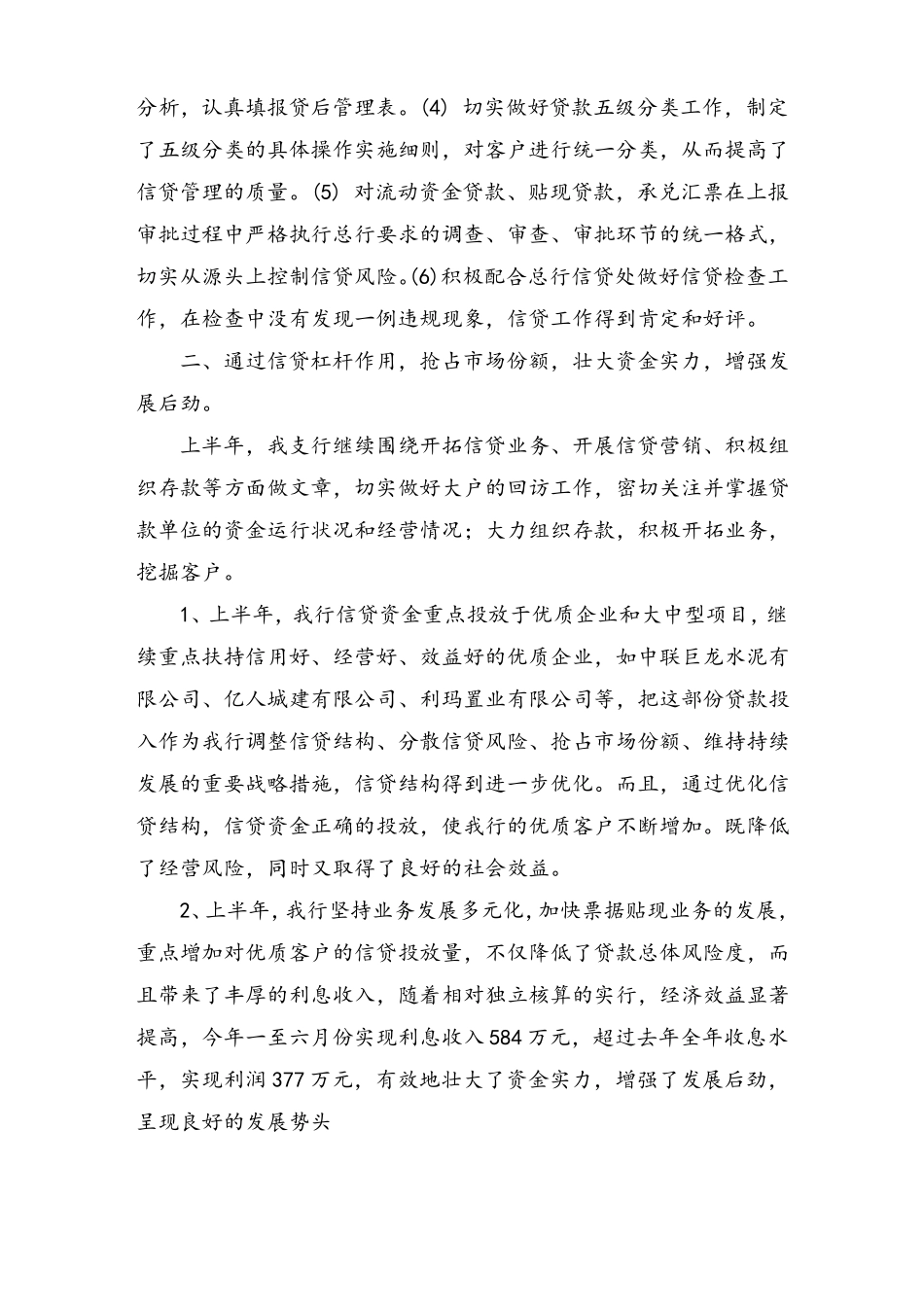 银行信贷工作总结_第2页