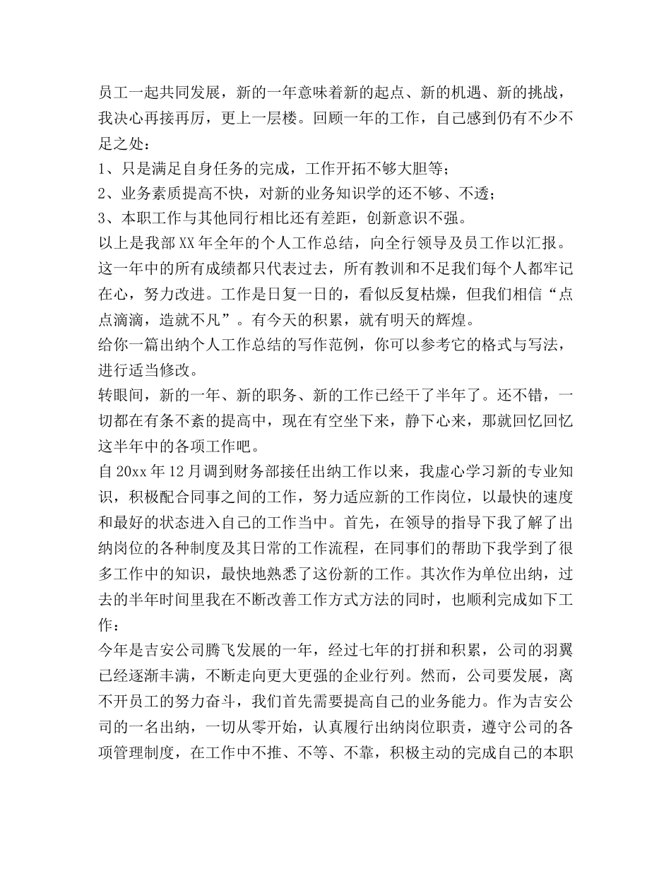 出纳个人工作总结（共8篇） _第2页