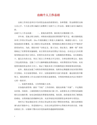 出纳个人工作总结2 