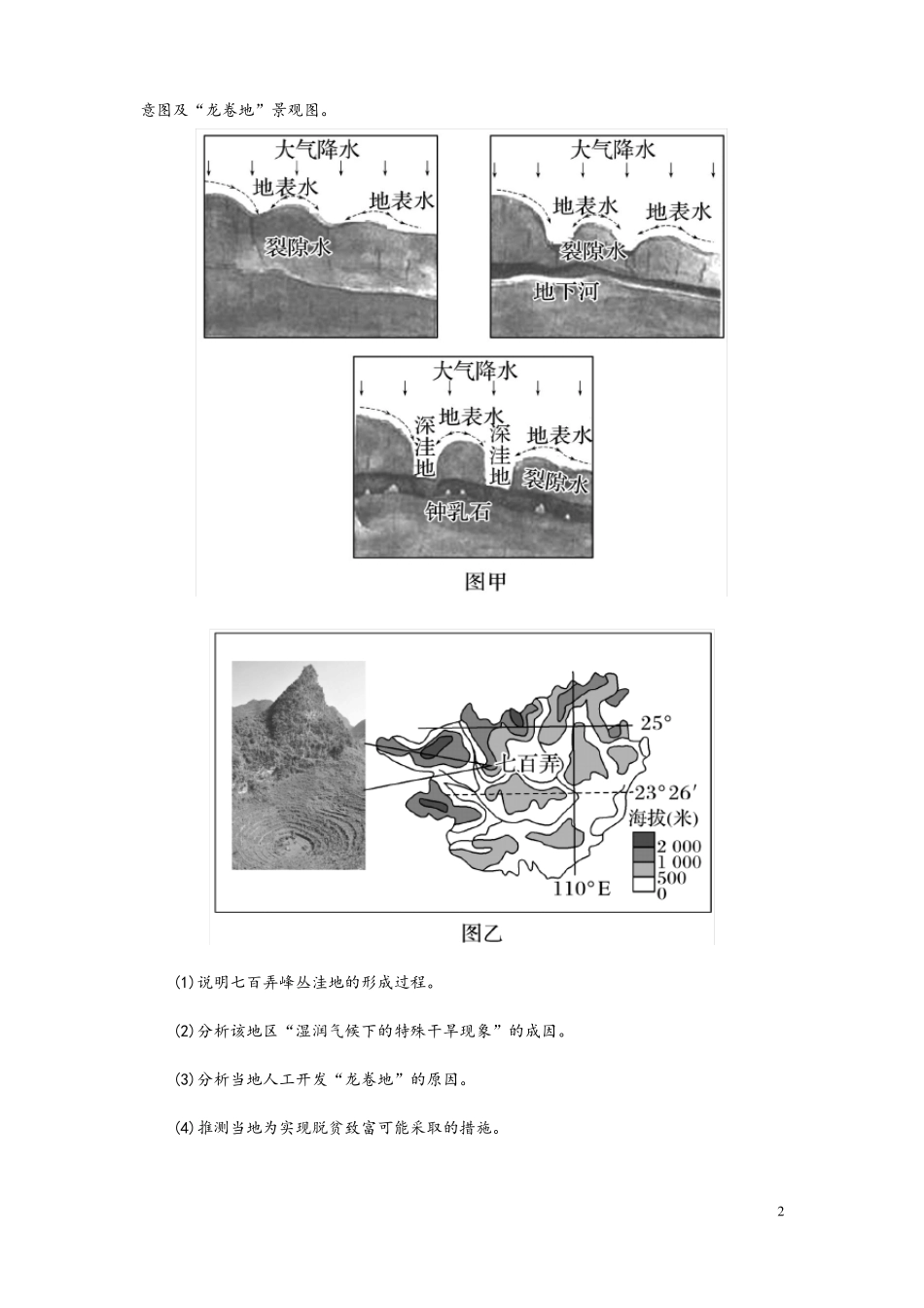 高考地理地貌主题型专题训练附参考答案_第2页