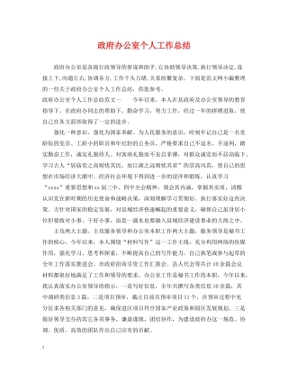 政府办公室个人工作总结2