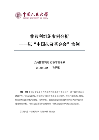 非营利组织案例分析