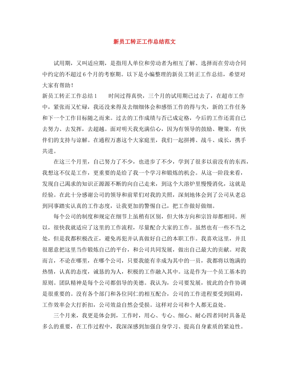 新员工转正工作总结范文_第1页