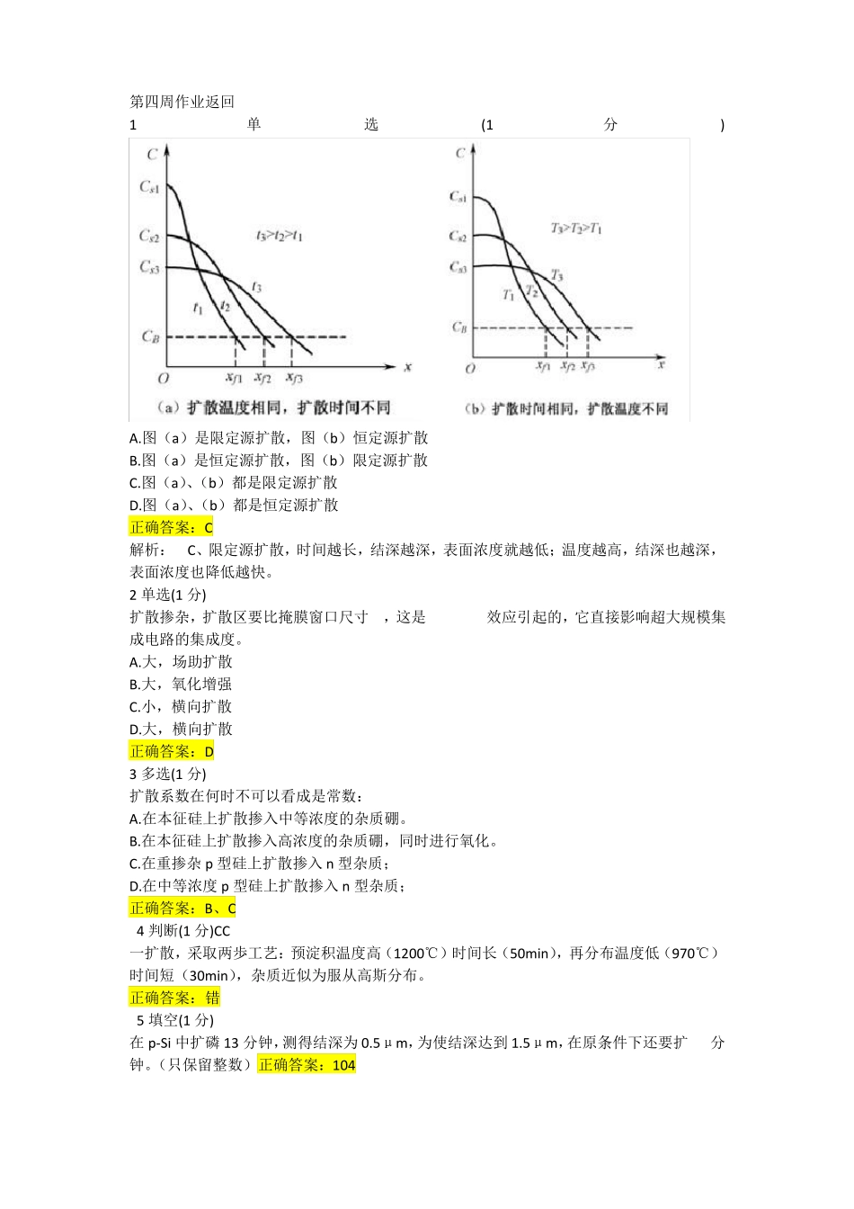 集成电路工艺mooc测试题_第3页