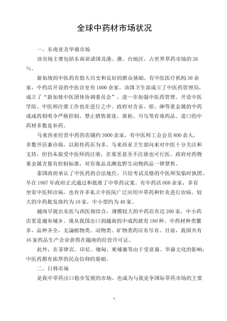 全球中药材市场状况