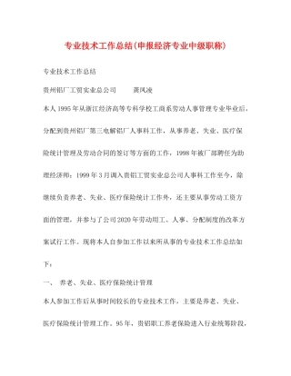 专业技术工作总结申报经济专业中级职称)2)
