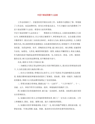 中层干部试用期个人总结