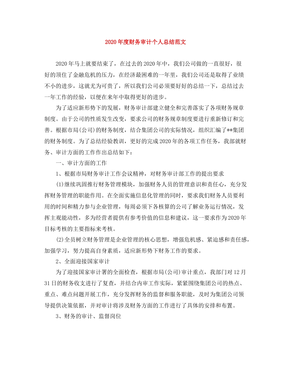 2020年度财务审计个人总结范文_第1页