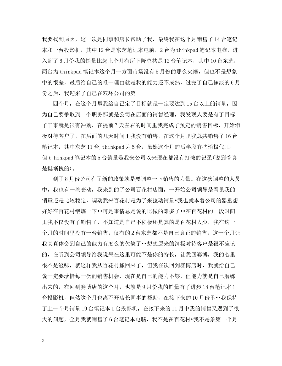 it销售个人工作总结范文精选_第2页