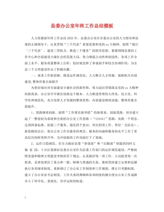 县委办公室年终工作总结模板