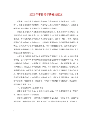 审计局年终总结范文2