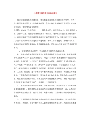 小学团支部年度工作总结报告