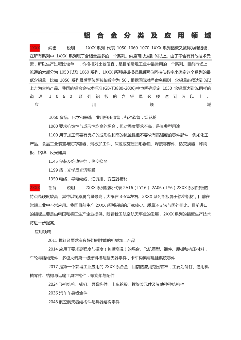 铝合金分类及应用领域_第1页