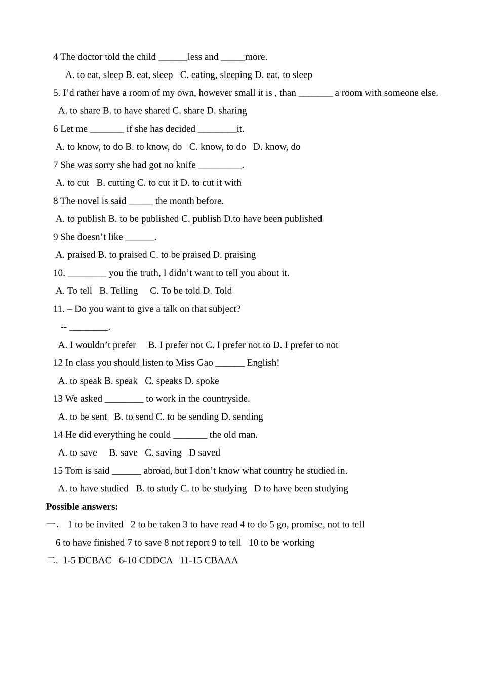 外研版Book3Module4语法，语言点，短语专项练习_第3页