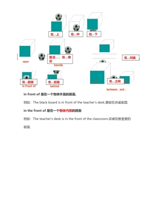 人教版七下unit8方位介词