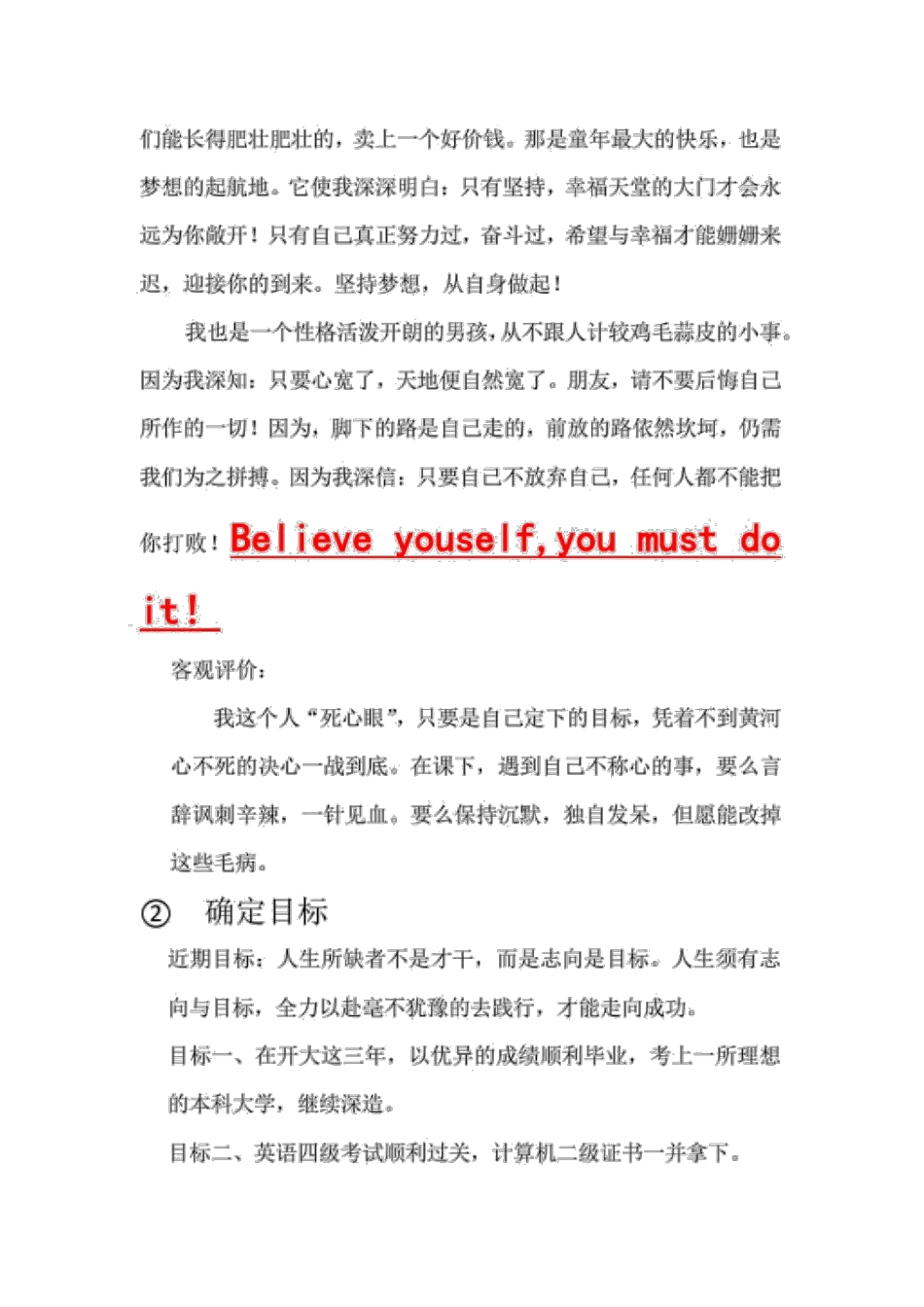 (完整)职业生涯规划书 _第2页