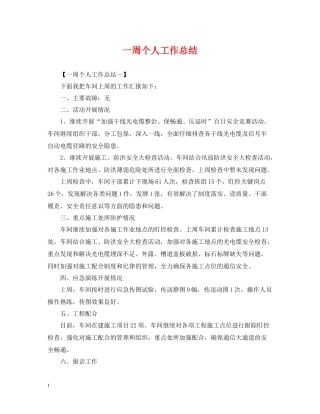 一周个人工作总结
