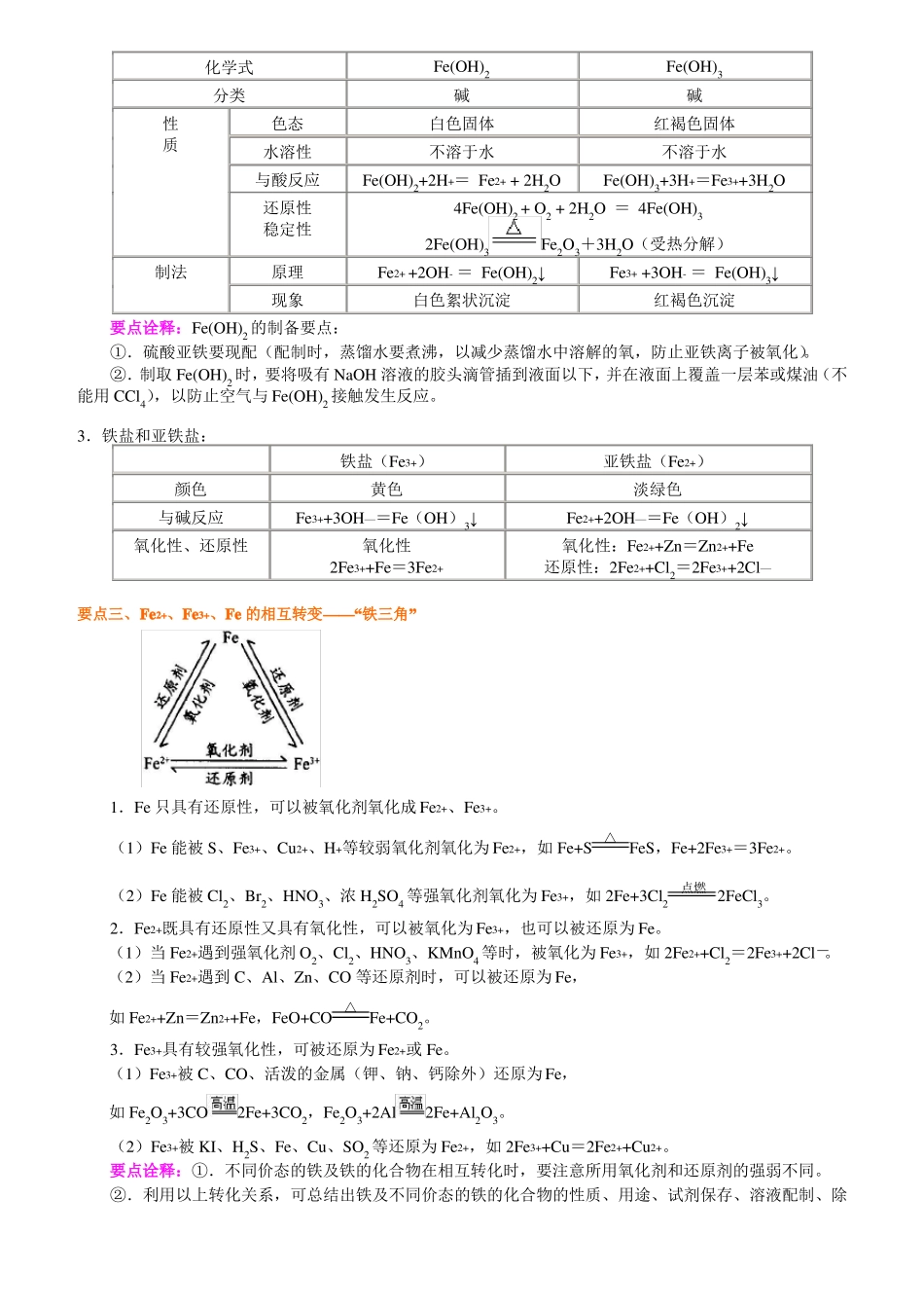 高中化学必修一铁及其化合物专题练习解析_第2页