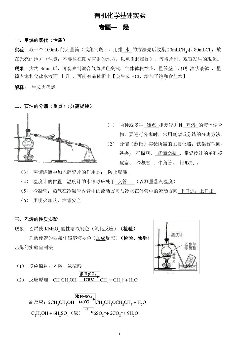 高中有机化学试验大全_第1页