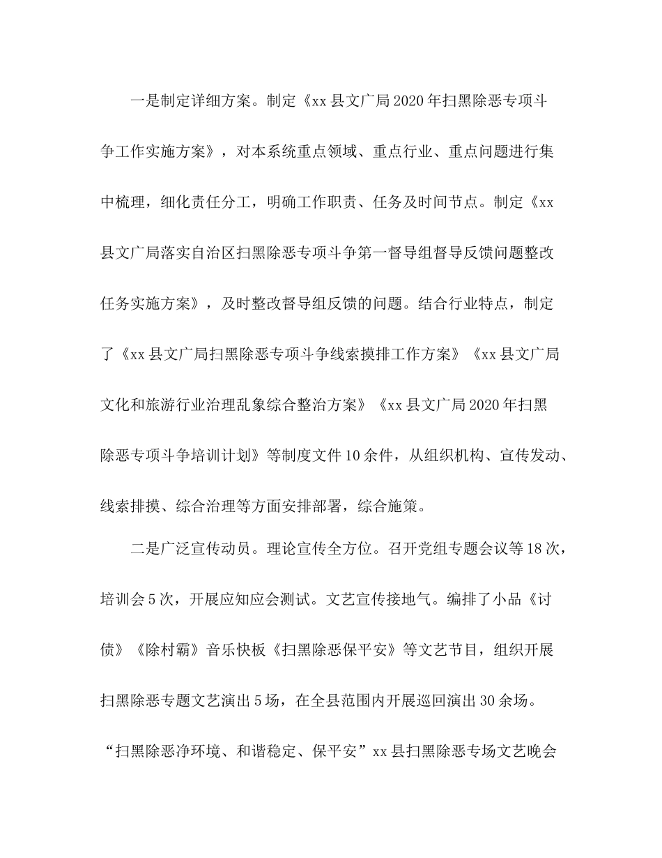 扫黑除恶专项斗争工作总结文广局)2)_第3页