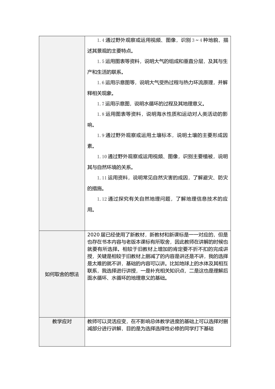 【作业表单】新课标地理必修一的教材内容取舍的一点看法_第2页