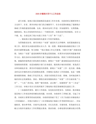 乡镇统计员个人工作总结