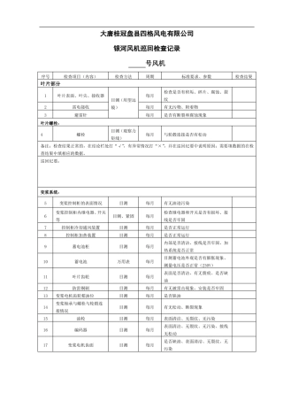 风力发电机巡检项目