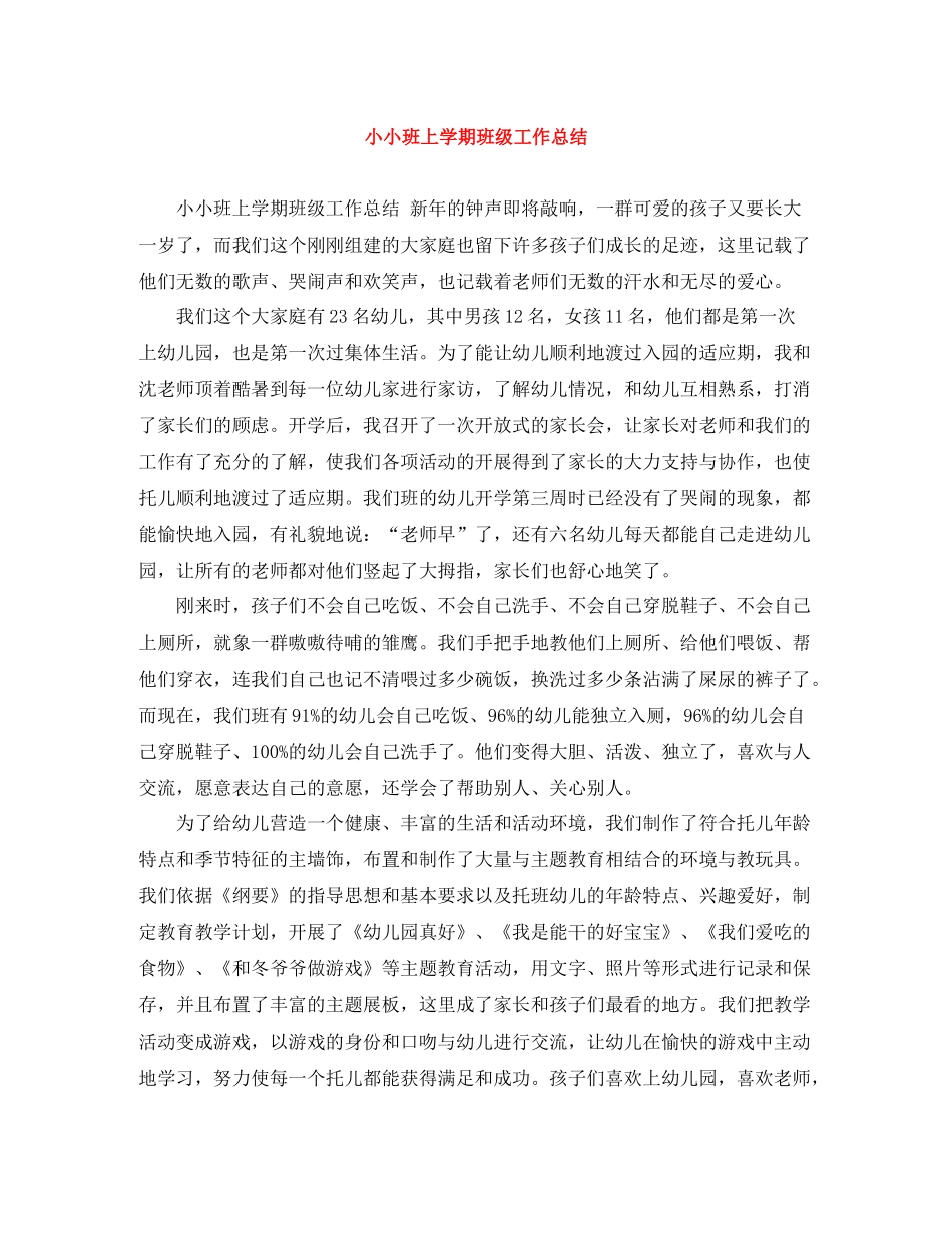 小小班上学期班级工作总结_第1页