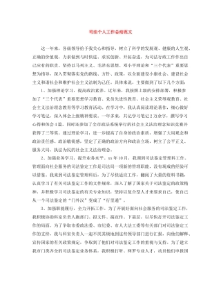 司法个人工作总结范文