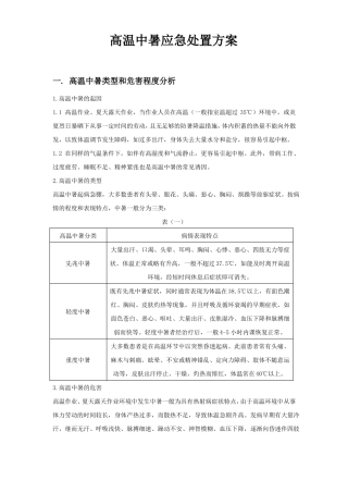 高温中暑应急预案分析