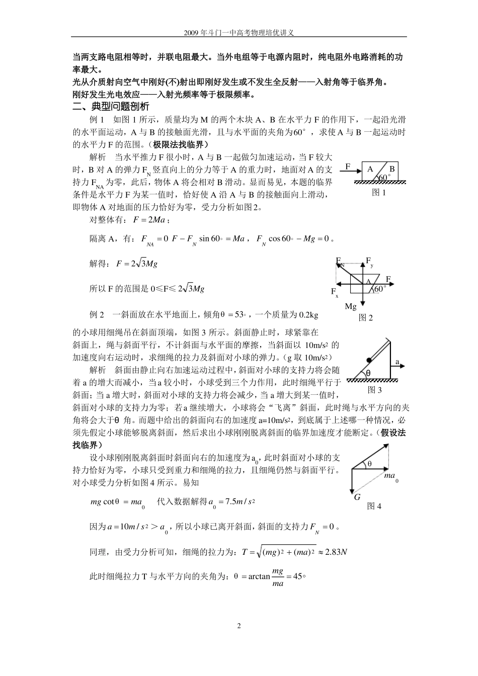 高中物理常见临界问题_第2页