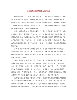 食品质检员年度考核个人工作总结 