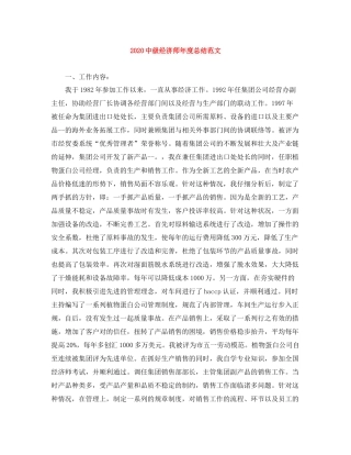 级经济师年度总结范文