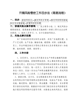 3、开展风险管控工作流程