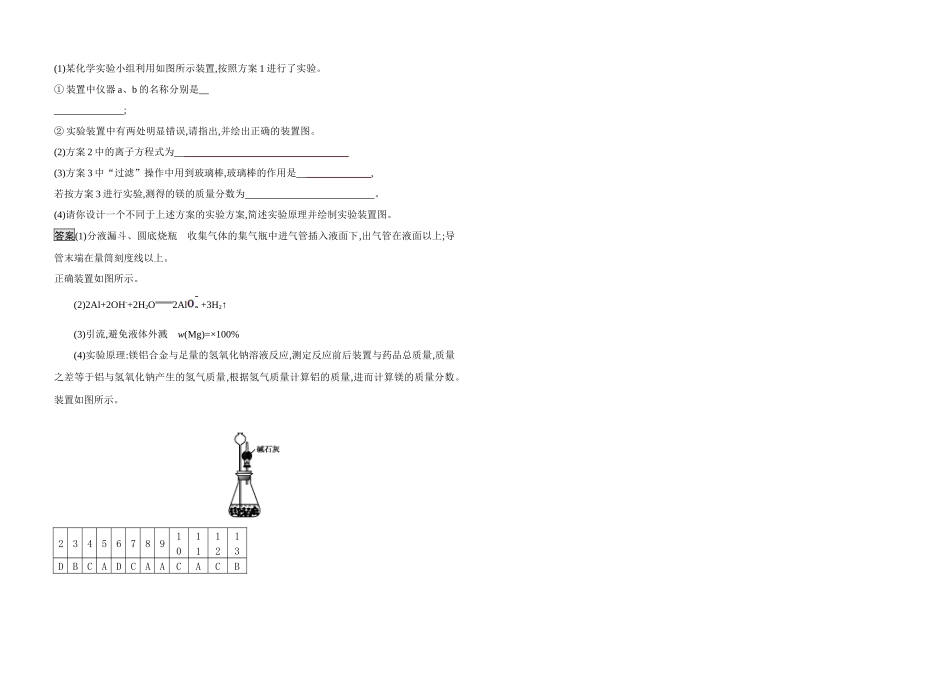 2017-2018学年人教版必修1《用途广泛的金属材料》作业_第3页