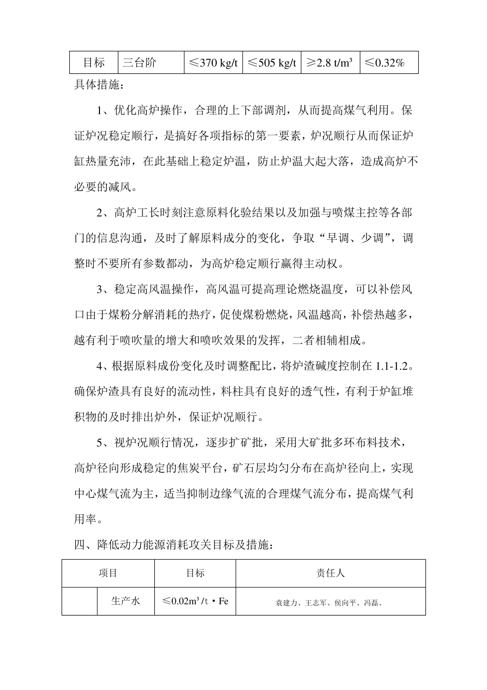 高炉作业区降本增效攻关方案_第2页