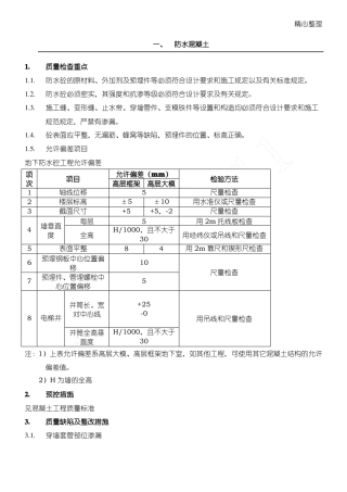 防水工程质量检查标准