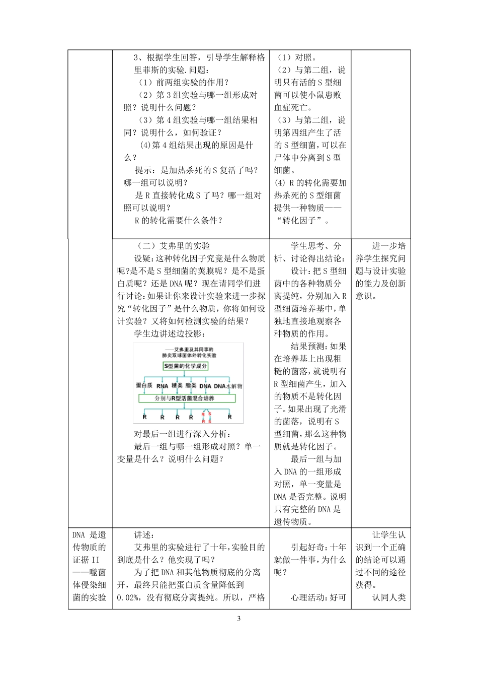 高中生物_DNA是主要的遗传物质一轮复习教学设计学情分析教材分析课后反思_第3页
