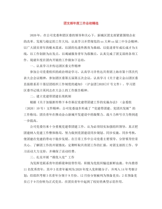 团支部年度工作总结精选