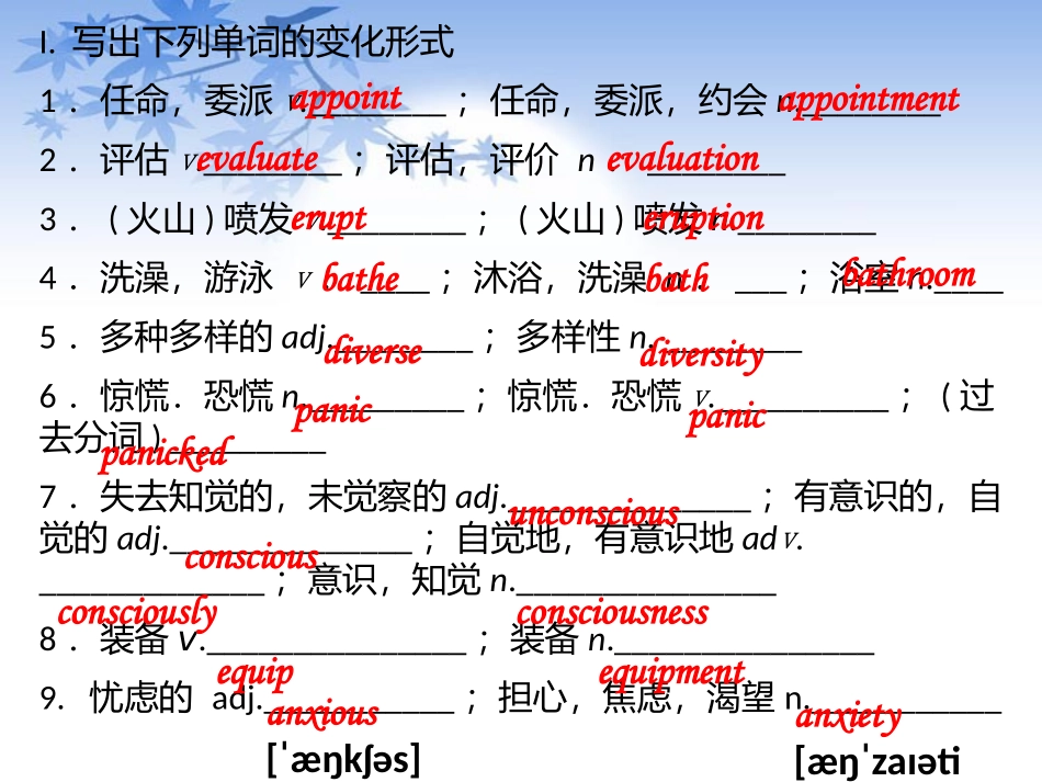 人教版高二英语选修六unit5thepowerofnature（练习课件）（共47张）_第2页