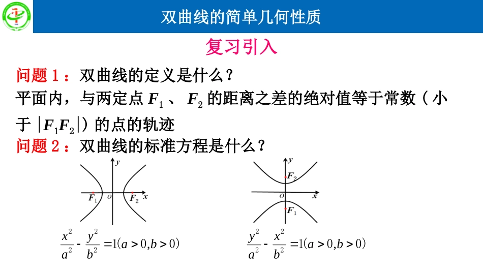 [远程授课]232双曲线的简单几何性质（第一课时）-宁夏平罗中学人教版高中数学选修2-1课件(共21张PPT)_第2页