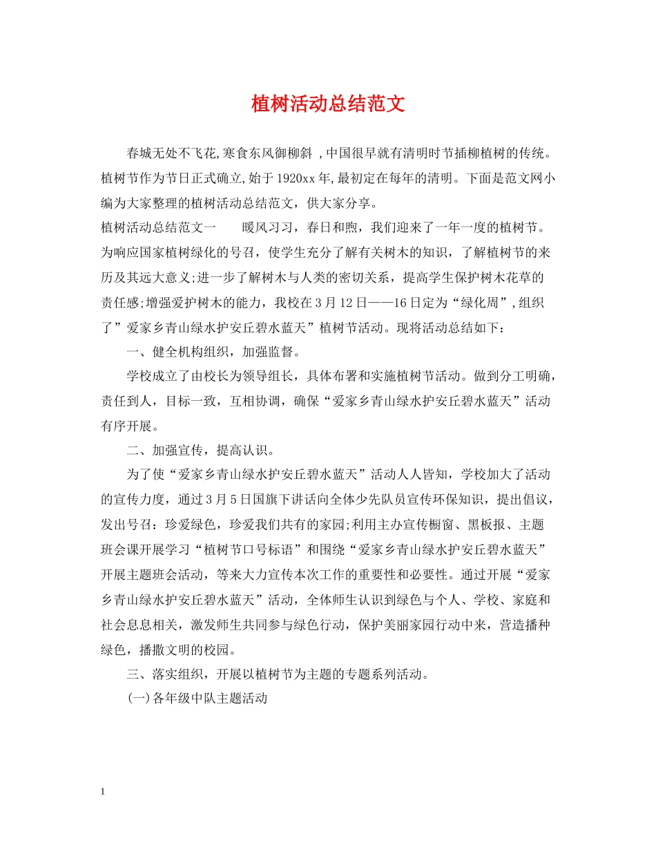 植树活动总结范文2_第1页
