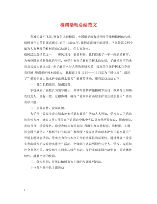 植树活动总结范文2