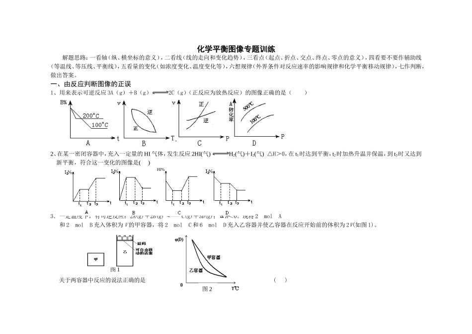 化学平衡图像专题训练_第1页