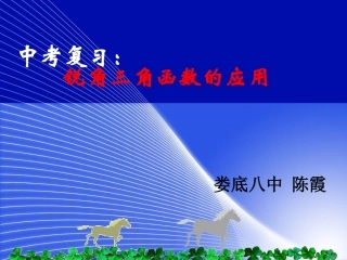 锐角三角函数的应用
