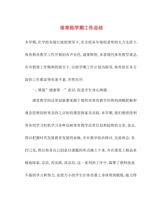 体育组学期工作总结